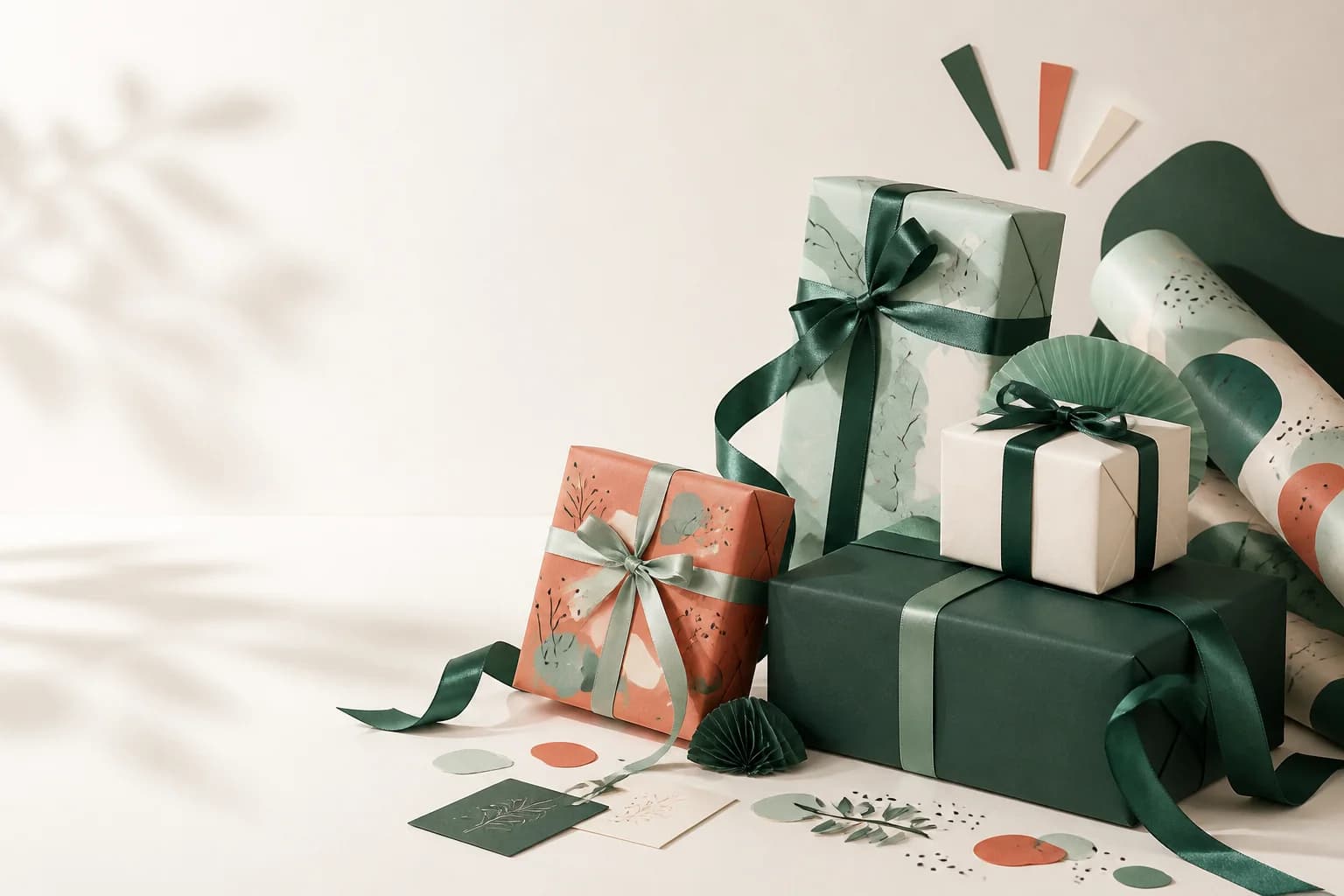 Wrapped gifts and gift cards