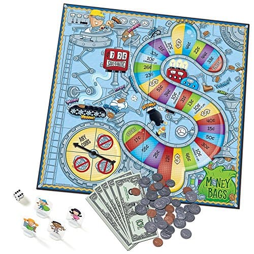 Learning Resources Money Bags Coin Value Game - Classic Board, Math Manipulatives, Financial Literacy Kids, Pretend Play, Coins Bills for Teaching, Gifts for Boys and Girls, Educational