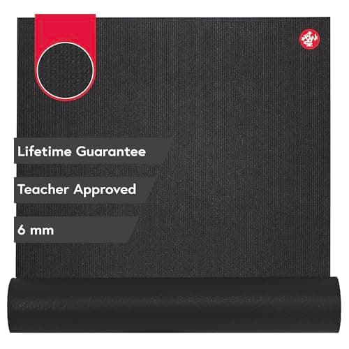 Manduka PRO Yoga Mat – Premium 6mm Thick Mat, Eco Friendly, Oeko-Tex Certified, Free of ALL Chemicals, High Performance Grip, Ultra Dense Cushioning for Support & Stability in Yoga, Pilates, Gym and Any General Fitness - 85 inches, Black, 85" x 26"