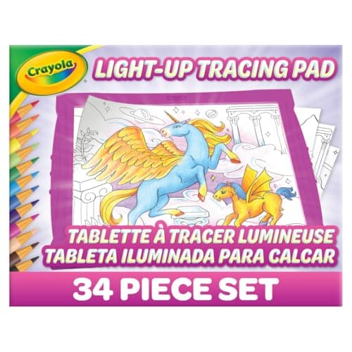 Crayola Light Up Tracing Pad Pink, Best Birthday, Holiday & Christmas Gifts for Girls & Boys, 6, 7, 8 Year Olds, Kids Toys, Light Box Art Kit for Kids [Amazon Exclusive]