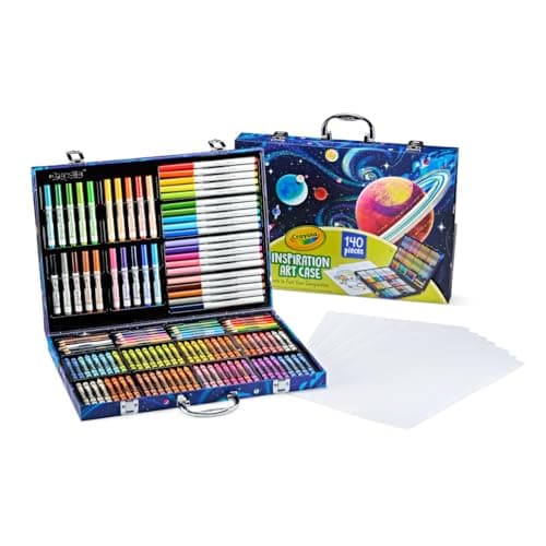 Crayola Inspiration Art Case Space Coloring Set (140pcs), Art Kit for Kids, Crayons, Markers, Pencils, Holiday & Christmas Gift for Boys & Girls, Ages 5, 6, 7 [Amazon Exclusive]