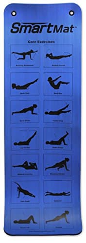 Prism Fitness 16mm Thick Smart Self-Guided Stretching and Exercise Mat for Yoga, Pilates, and Stretching, Blue