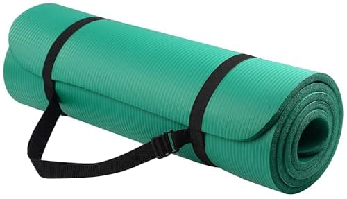 Fitvids Yoga Mat, 1/2-Inch Extra Thick High Density Exercise Mat, Anti-Tear Exercise Yoga Mat with Carrying Strap, Suitable for Various Yoga Exercises