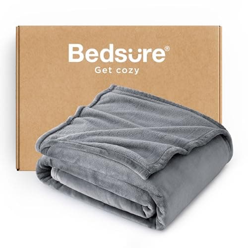 Bedsure GentleSoft Fleece Throw Blanket for Couch Grey - Lightweight Plush Fuzzy Cozy Soft Blankets and Throws for Sofa, 50x60 inches
