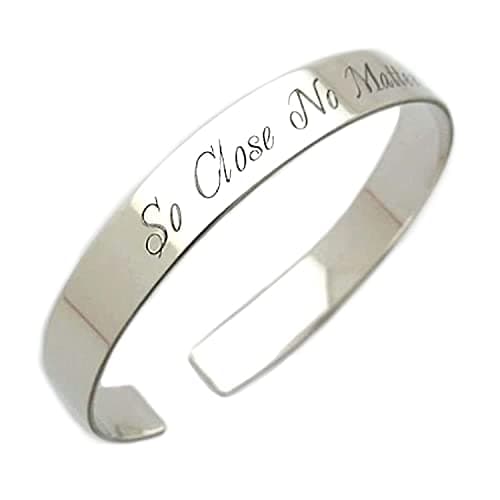 Sterling Silver Bracelet Both sides Engravable Cuff Unisex Custom Jewelry Engraved Gift Birthday Gift Custom Engraving Cuff Bracelet Motivational Mantra Quote Engraved Silver Bangle for him or her