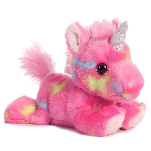 Aurora® Vibrant Bright Fancies™ Jellyroll Unicorn™ Stuffed Animal - Eye-Catching Fun - Delightful Cuddles - Pink 8 Inches