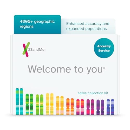 23andMe Ancestry Service - DNA Test Kit with Personalized Genetic Reports Including Ancestry Composition with 4000+ Geographic Regions, Family Tree, DNA Relative Finder and Trait Reports