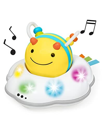 Skip Hop Baby Follow-Me Bee Tummy Time Crawl Toy 3-Stage Infant Sensory Development with Lights Sounds and Music Explore & More Age 5m+