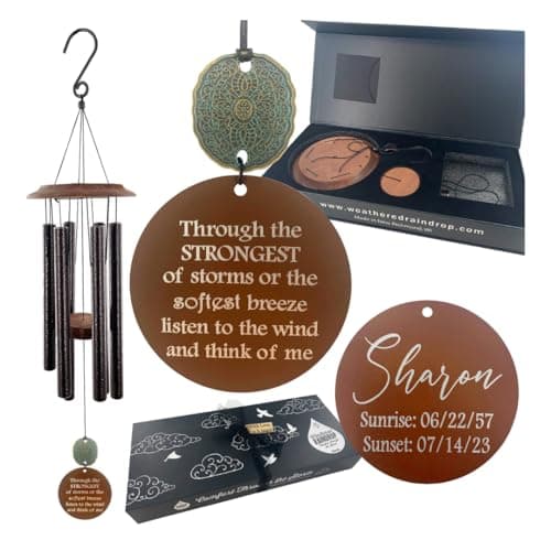 Personalized Wind Chime Memorial Gift Wind Chimes Sympathy Gifts After Loss in Memory of Loved One Copper Black or Silver Amazing Grace Memorial Garden Remembering a loved One Memorial Gifts