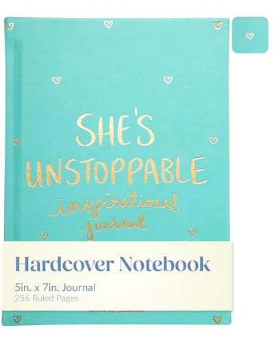 Eccolo Inspirational Quote Journal for Women, Hardcover Notebook, Faux Leather, Lay Flat Notebook, “She's Unstoppable”, Dayna Lee Collection (Mint, 5x7 Inches)