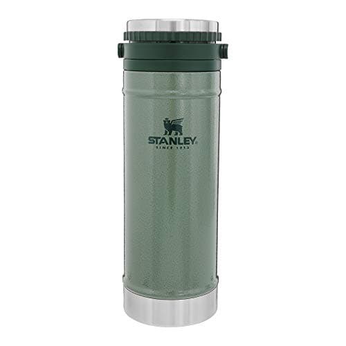 Stanley Travel Mug with Integrated French Press 16 oz | 5 Minute Brew, 4 Hours Hot,Leakproof Lid | Mesh Filter for Coffee Grounds | Insulated Stainless Steel Coffee Maker | BPA-Free | Hammertone Green