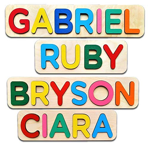 Personalized Wooden Name Puzzle for Kids Personalized Baby Name Puzzle for Toddlers Personalized Baby Gifts First Birthday Gift Wooden Puzzles Custom Toddler Learning