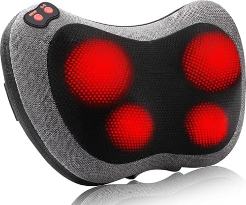 Papillon Shiatsu Back and Neck Massager with Heat, Deep Tissue Kneading,Electric Massage Pillow for Back,Shoulders,Legs,Foot,Body Muscle Pain Relief,Use at Home,Car,Office
