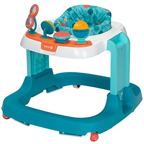 Safety 1st Ready, Set, Walk Dx Developmental Baby Walker with Wheels, Baby Toys, Spotlight Teal