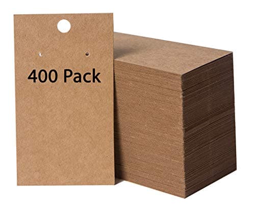 400 Pack Earring Cards - Earring Display Cards - Hanging Earrings - Bulk Cards - 2 x 3.5 Inches - Brown (Pack of 400)