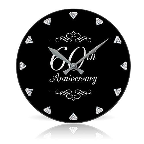 The Full Color Company Diamond 60th Anniversary 10.75" Round Acrylic Wall Clock