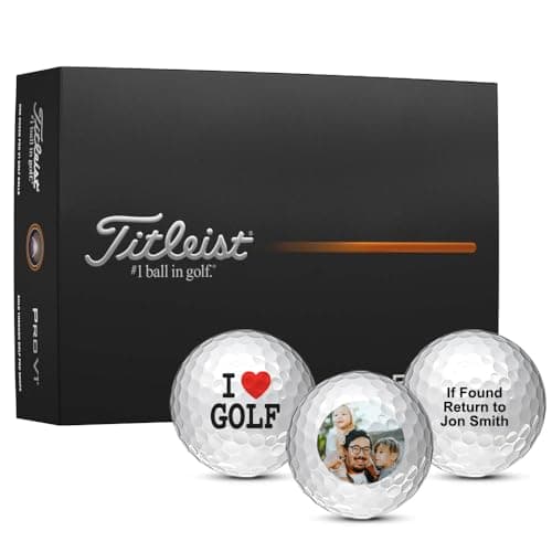 Titleist Pro V1 Custom Golf Balls | Personalized Logo Golf Balls | 12 Pack (1.125 Inch, White, Urethane, Multi-Layer)