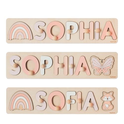 Personalized Name Puzzle Montessori Toys Nursery Decor Customized Puzzle Educational Toy for a 1 Year Old Gifts Kids Name Sign for Nursery Easter Present for Baby