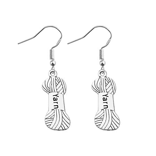 BEKECH Sewing & Knitting Themed Jewelry Gift - Needles, Yarn Ball Charm for Knitter & Sewing Lover