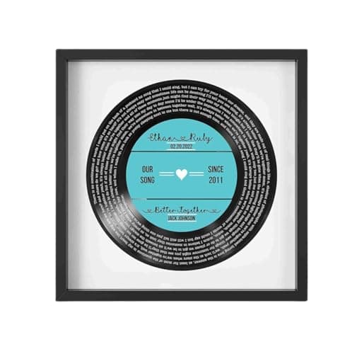 Personalized Record Print Personalized Vinyl Record Song Lyrics Frame Our Song Custom Song Lyrics Framed Print Anniversary Song for Him Valentines Day Gift