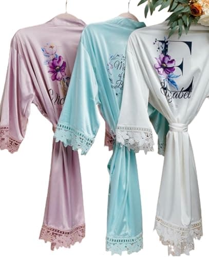 Taniri Personalized Bridesmaids Robes - Custom Womens Robes - Bridal Party Gifts - Wedding & Holiday Ready - Multiple Sizes & Colors