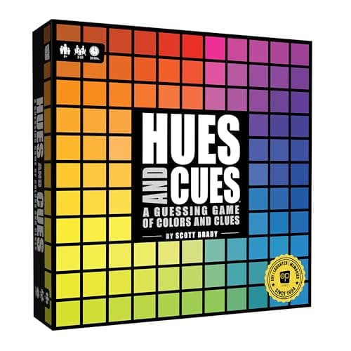 HUES and CUES - Vibrant Color Guessing Board Game for 3-10 Players Ages 8+, Connect Clues and Guess from 480 Color Squares