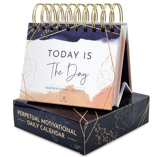 Motivational Calendar - Daily Flip Calendar with Inspirational Quotes - Motivational Desk Decor, Office Decor for Women Desk, Inspirational Gifts for Women, Perpetual Calendar