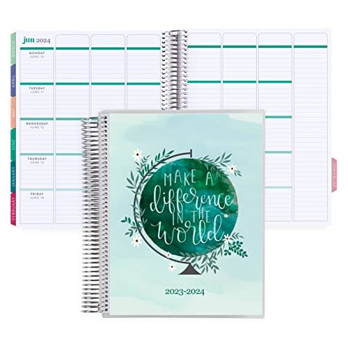 Erin Condren 8.5" x 11" Platinum Coiled Teacher Lesson Planner (August 2023 - July 2024) - 2023-2024 Make A Difference Classic Cover, Inspire Theme