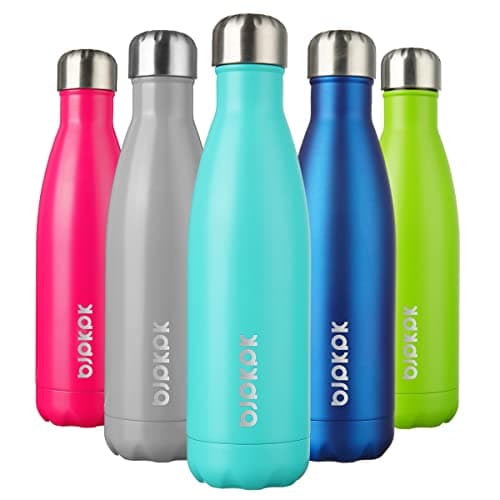 BJPKPK 17oz Insulated Stainless Steel Water Bottles,Sports Water Bottles Keep Cold for 24 Hours and Hot for 12 Hours,BPA Free for Travel,Turquoise