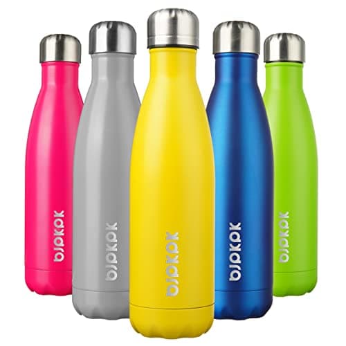 BJPKPK 17oz Insulated Stainless Steel Water Bottles,Sports Water Bottles Keep Cold for 24 Hours and Hot for 12 Hours,BPA Free for Travel,Goldenrod