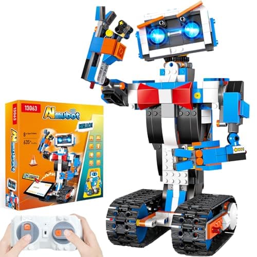 okk Robot Building Toys for Boys, STEM Projects for Kids Ages 8-12, Remote & APP Controlled Engineering Learning Educational Coding DIY Building Kit Rechargeable Robot Toy Gifts for Girls