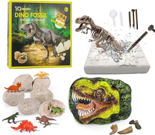 Dinosaur Fossil Digging Kit for Kids, Eggs Excavation Dig Kit, Toys for Kids 5-7 8-12, Great Birthday for Boys and Girls