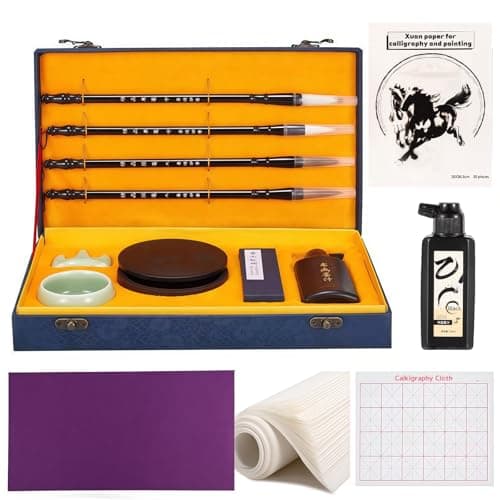 Corciosy Chinese Calligraphy Brushes Set,Professional Sumi Water Writing, Japanese Painting Set for Beginners