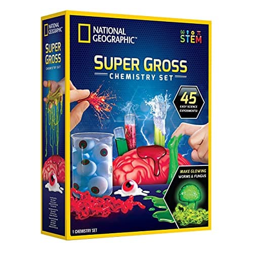 National Geographic Gross Science Kit - 45 Gross Science Experiments- Dissect a Brain, Make Slime, Creepy STEM Project for Boys and Girls, Birthday Gifts for Kids 8-12 (Amazon Exclusive)