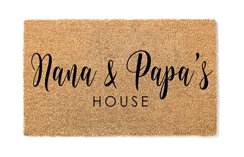 Personalized Mother's Day Doormat – Nana and Papa's House Custom Gift for Grandma & Grandpa 100% Coconut Coir Durable Thick Nana, Mimi, Gigi, Granny 1430