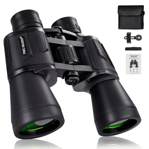 20x50 High Power Binoculars for Bird Watching 28mm Large Eyepiece Life Waterproof Binoculars for Hunting Hiking Concert Travel with Smartphone Adapter BAK4 Prism FMC Lens, Black