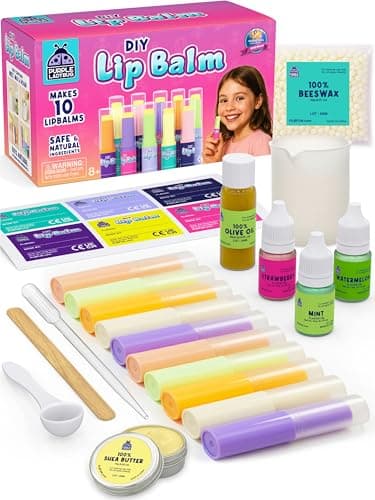 PURPLE LADYBUG DIY Lip Balm Making Kit - Natural Lip Care Craft - Make Your Own Lip Balm with 3 Flavors, STEM Science for Kids, Birthday Gifts, Girls Christmas Gift Idea for 8-12 Tweens & Teens