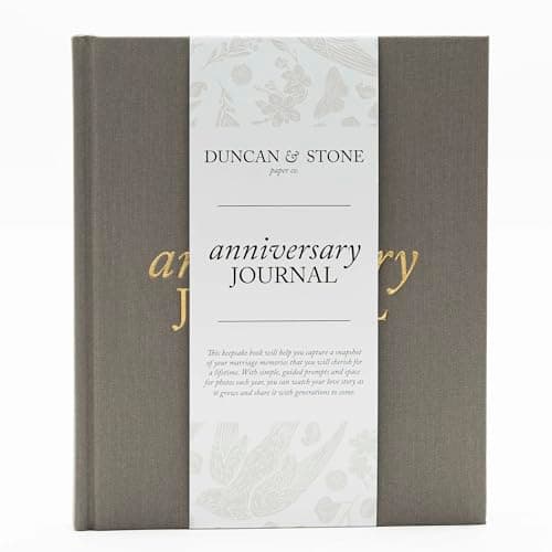 DUNCAN & STONE PAPER CO. Wedding Anniversary Journal - Anniversary Journal for Couple - Wedding Notebook & More - Wedding Memory Book to Capture Moments (Taupe,189 Pages)