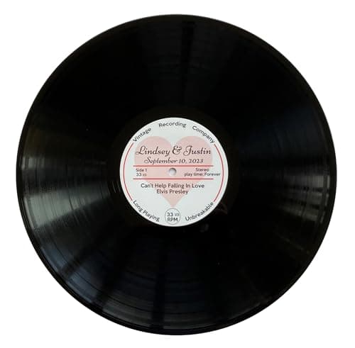 Personalized 12" Vinyl Record - "Display Only - DOES NOT PLAY SONG" Customize with names, date, & favorite song/artist. Unique for wedding, anniversary, Mother's Day, Father's Day, graduation...