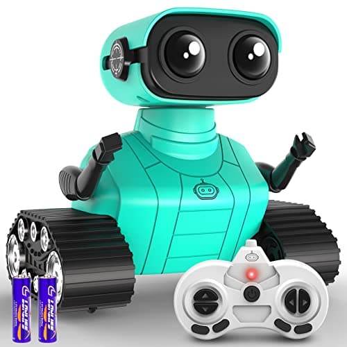 Hamourd Robot Toys - Kids Toys Rechargeable RC Robots, Remote Control Toy with Auto-Demonstration, Flexible Head & Arms, Dance Moves, Music, Shining LED Eyes, for Girls Boys