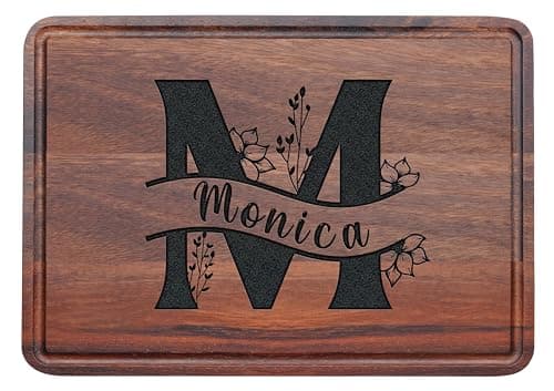 Personalized Monogrammed Mothers Day Gifts for Women, Mom Kitchen Christmas Gifts, Unique Birthday Gifts for Women, Men, Her, Him, Personalized Cutting Board for Mom, Grandma, Sister, Monogram Letters