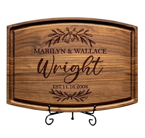 Personalized Cutting Board - Custom Engraved Wood Charcuterie Board - Customized Bridal Shower, Wedding, Engagement, Anniversary and Housewarming Gifts - Best Gift Idea for Couples, Parents, Family