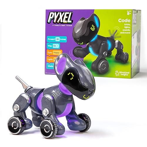 Educational Insights PYXEL A Coder's Best Friend - Programmable Coding Robot for Kids with Blockly & Python Languages, Learn Early Robotics, Kids Robot & STEM Toys for Boys and Girls Ages 8+