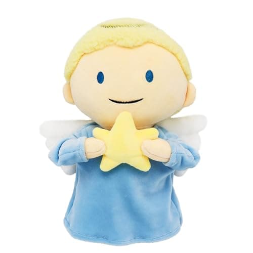 Yelakey Jesus Plush Doll Guardian Angel Stuffed Animal with Wings Baptism plushie Toy Gifts for Kids for Christening Religious Easter