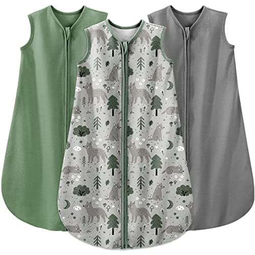 Yoofoss Baby Sleep Sack 18-24 Months Baby Wearable Blanket 100% Organic Cotton 2-Way Zipper Toddler Sleeping Sack，3 Pack Soft Lightweight Sleep Sacks for Babies