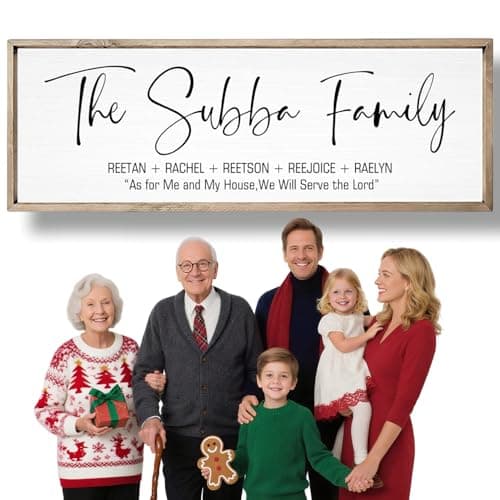 Last Name Signs for Home, Personalized Family Name Sign, Custom Wooden Name Sign with Established Date, Unique Gift for Housewarming & Christmas