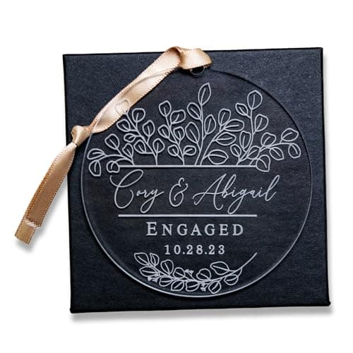 Engaged Ornament, Personalized Engagement Gifts, First Christmas Engaged, Couples Engagement Gifts, Handmade Clear Acrylic Ornament