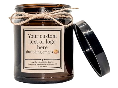 My Candles Make Scents | Personalized | Handcrafted Soy Candle | 4oz or 9oz Amber & Clear Jars| Many Scents to Choose from (Warm Apple Pie)