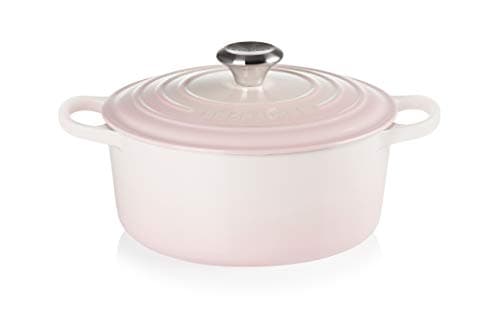 Le Creuset Signature Cast Iron Round Casserole, 4.5 Qt- Shell Pink