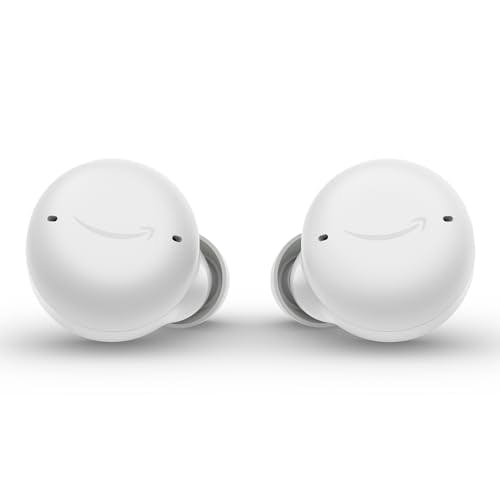 Echo Buds with Active Noise Cancellation (2021 release, 2nd gen) | Wireless earbuds with active noise cancellation and Alexa | Wireless charging case | Glacier White